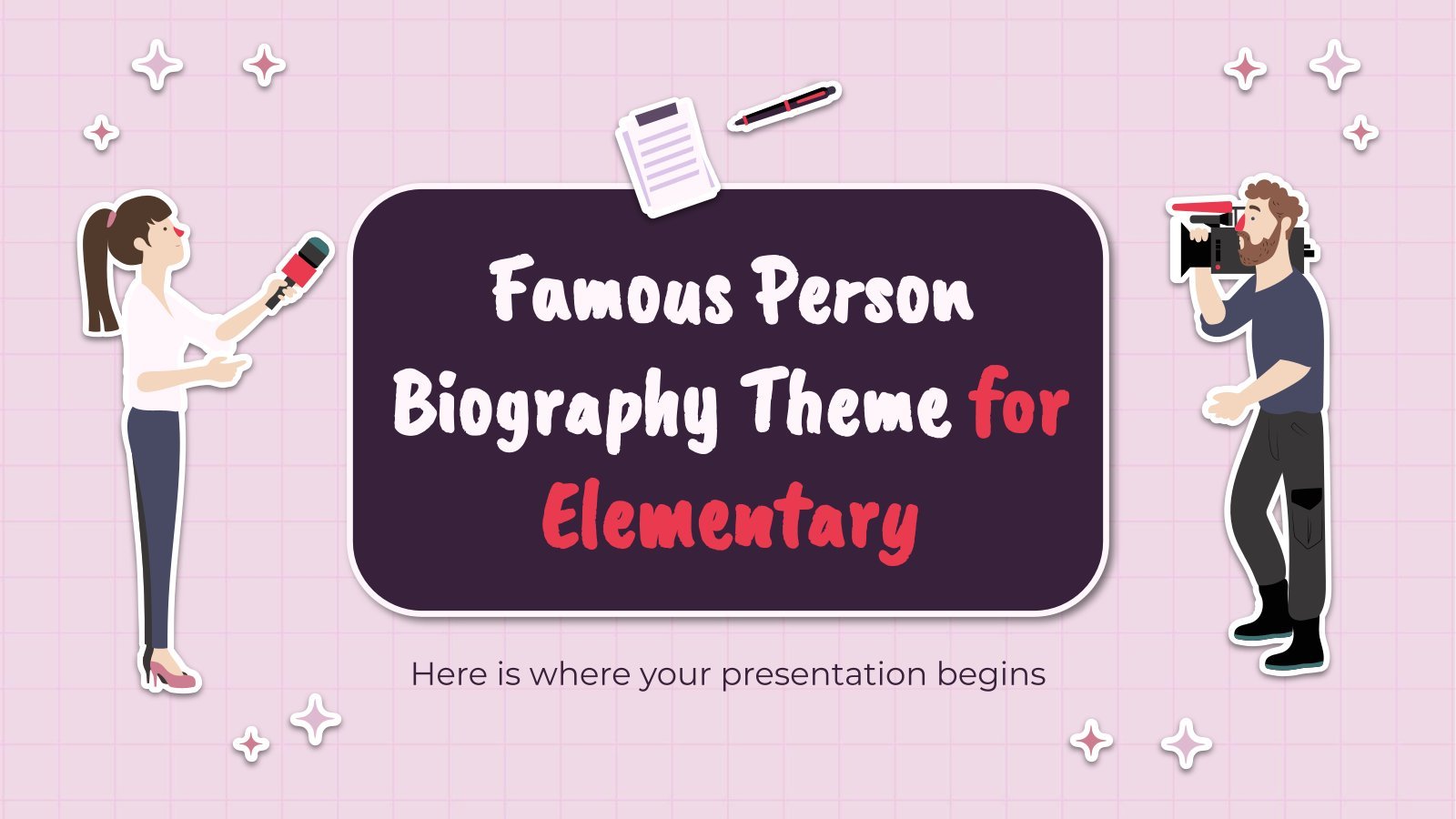 Famous Person Biography Theme for Elementary presentation template 