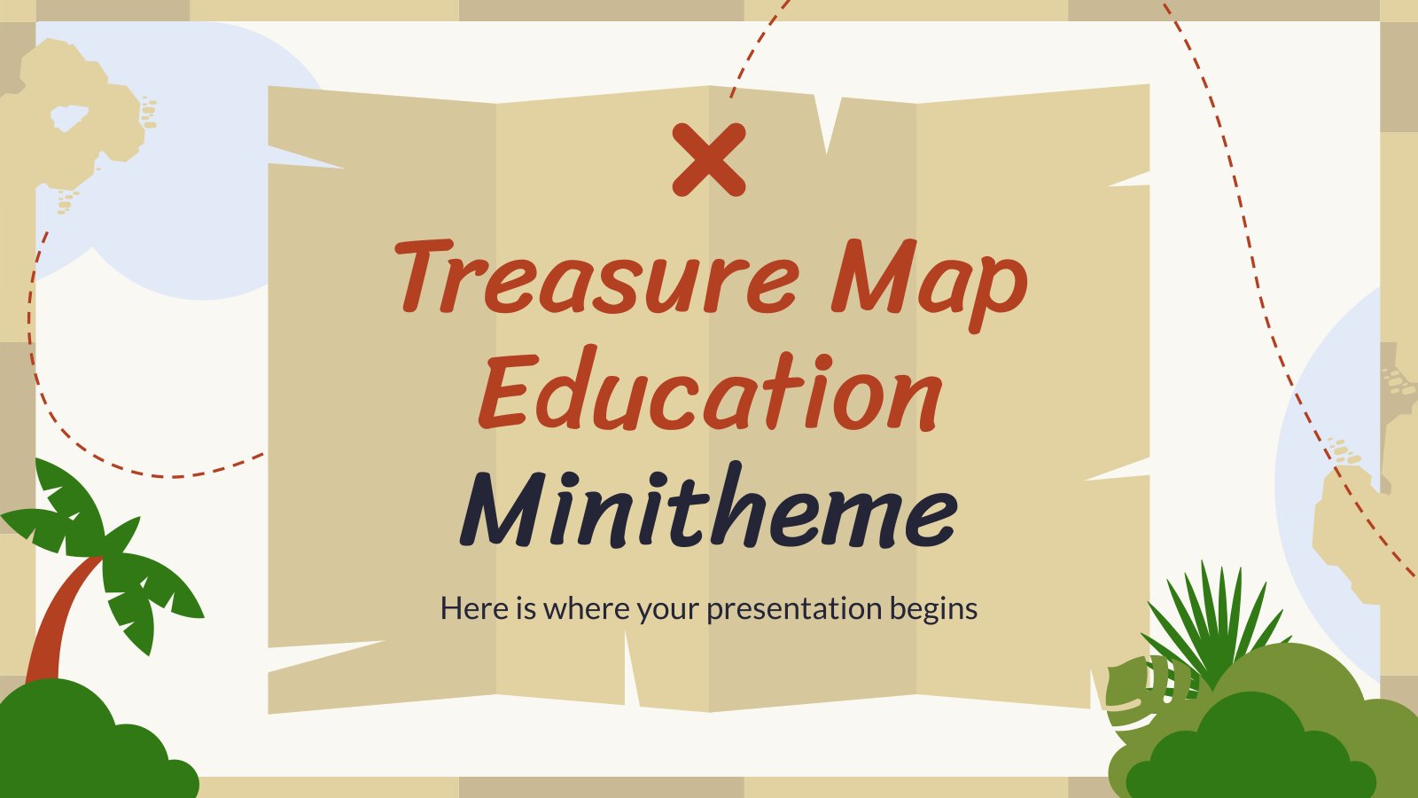 Plantilla de presentación Mapa del tesoro - minitema educativo