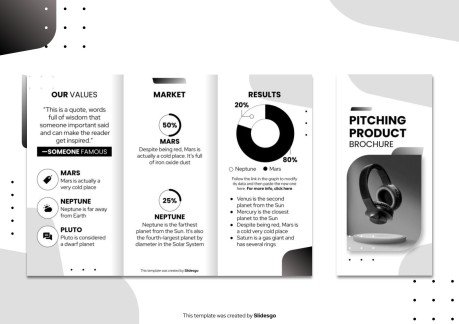 피칭 제품 브로셔 프레젠테이션 템플릿