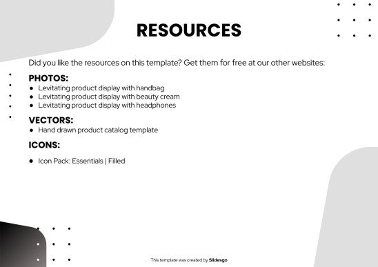 피칭 제품 브로셔 프레젠테이션 템플릿