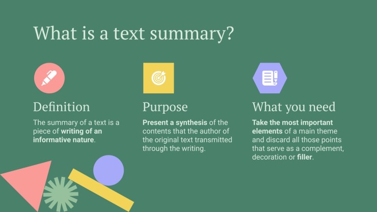How To Summarize A Text Google Slides PPT