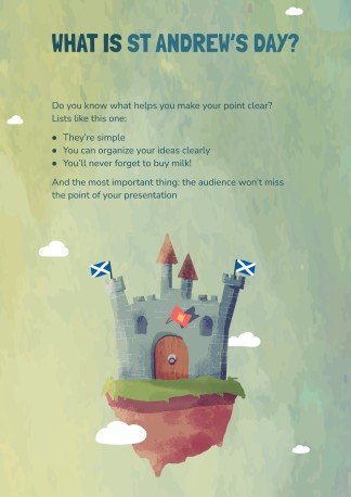 세인트 앤드루 데이를 기념하는 초등학교 활동 프레젠테이션 템플릿