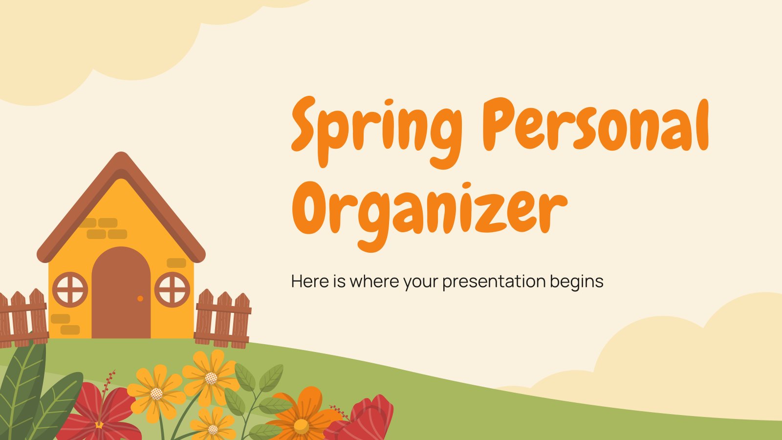 Modelo de apresentação Agenda pessoal de primavera