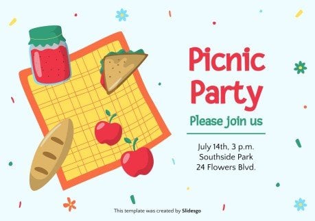 Picnic Party Invitations presentation template 