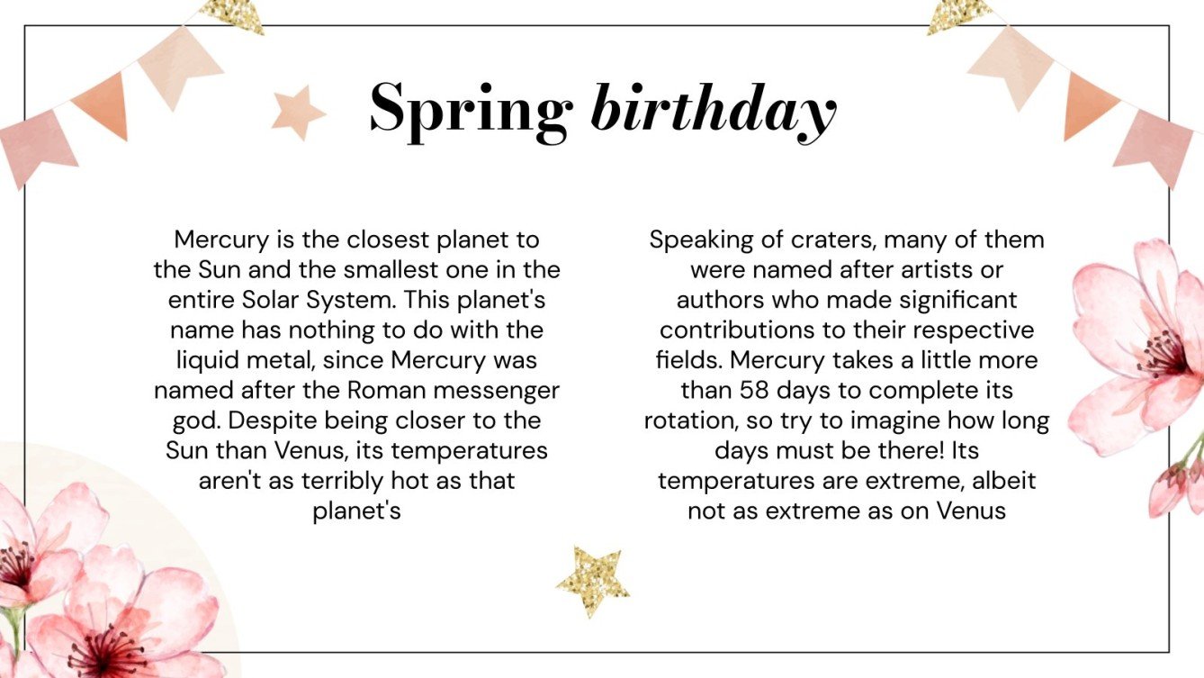 Spring Birthday Party! | Google Slides & PowerPoint