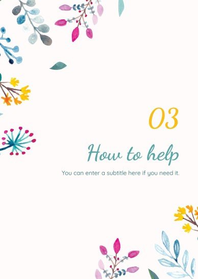 Watercolor Flowers Ethics & Values Booklet presentation template 