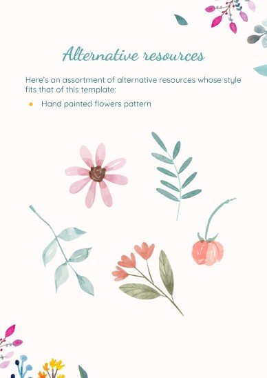 Watercolor Flowers Ethics & Values Booklet presentation template 