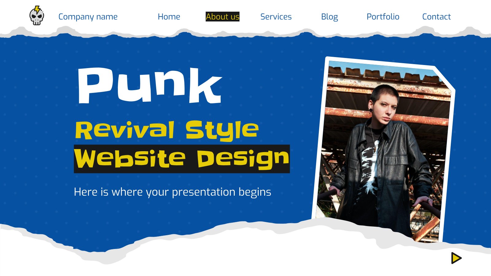 Modelo de apresentação Web design de estilo punk renovado