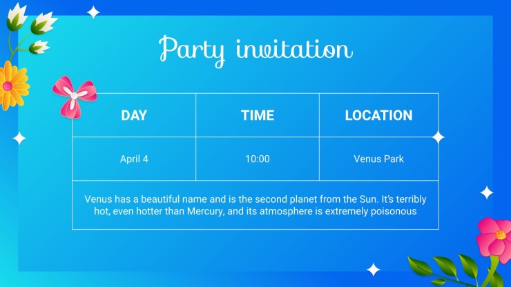 Spring Party Minitheme presentation template 