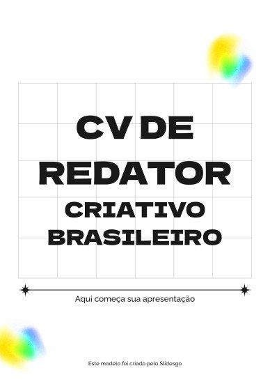 Brasilianischer Werbetexter CV Präsentationsvorlage