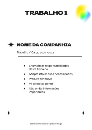 Brasilianischer Werbetexter CV Präsentationsvorlage