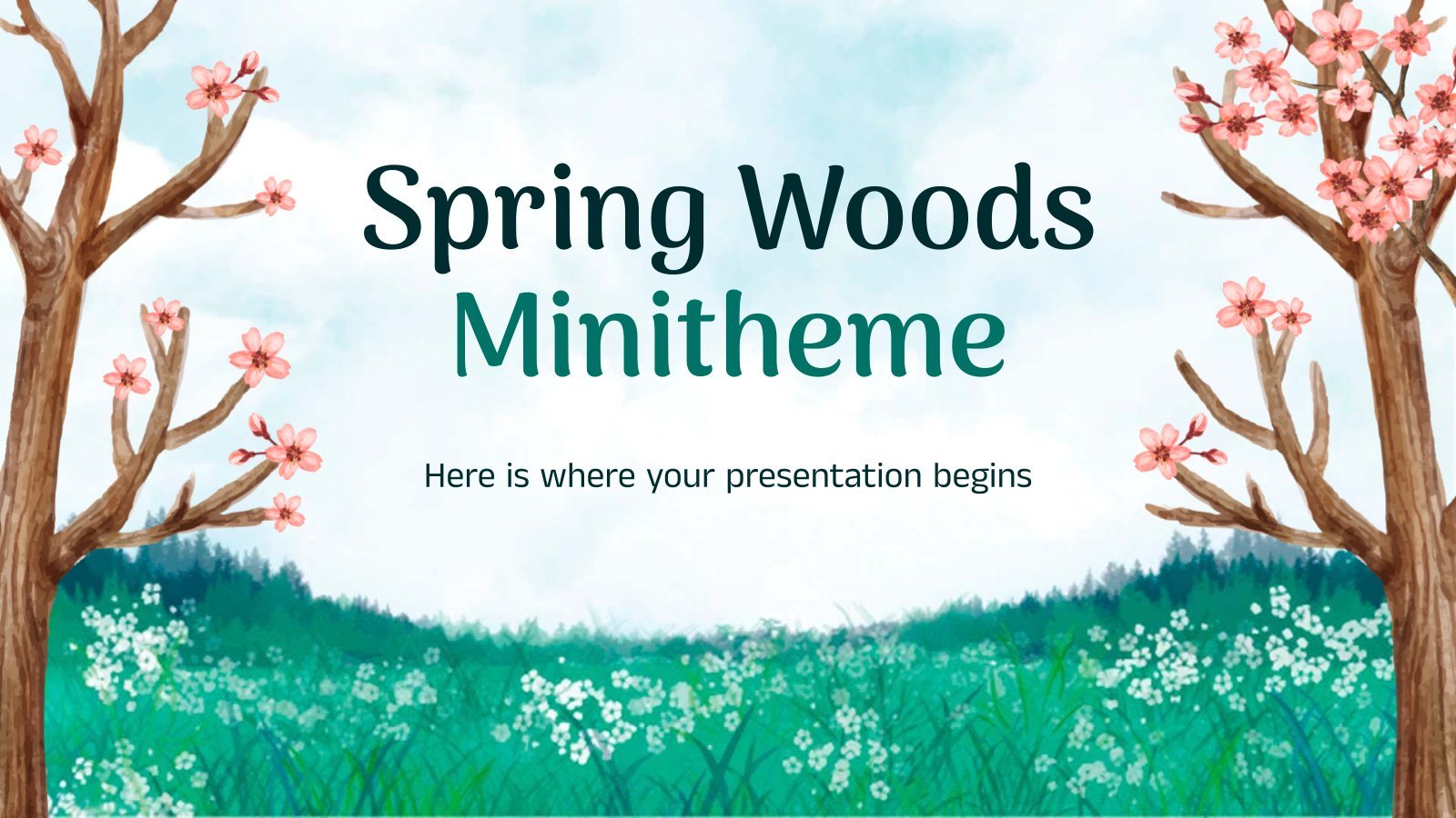 Spring Woods Minitheme presentation template 