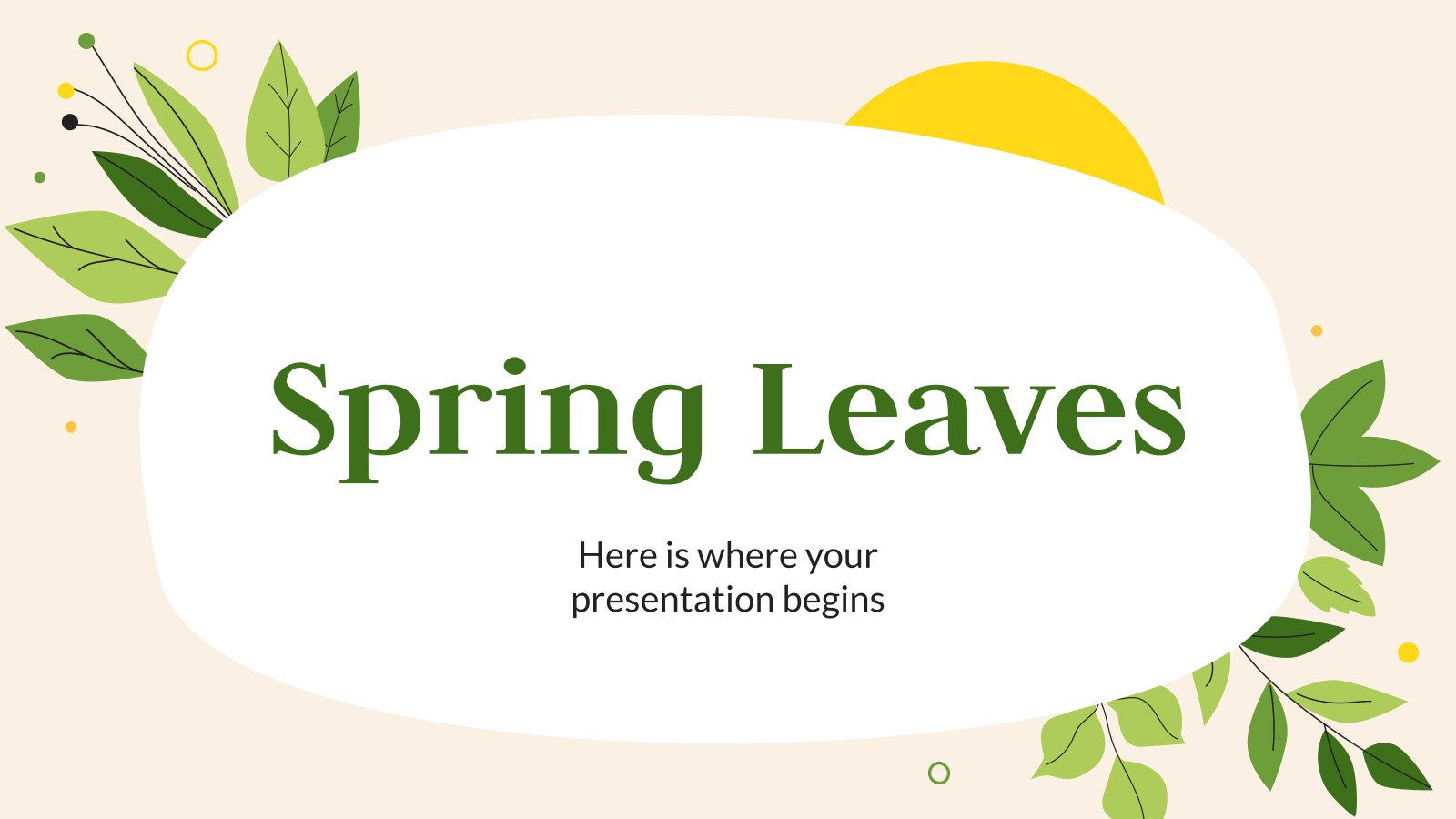 Plantilla de presentación Hojas de primavera