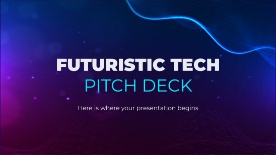 Futuristic Tech Pitch Deck presentation template 