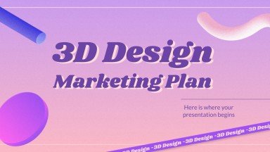 3D 디자인 마케팅 계획 프레젠테이션 템플릿