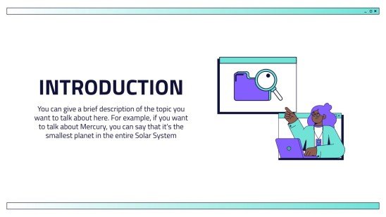 Modelo de apresentação Tema de negócios com ilustrações simples