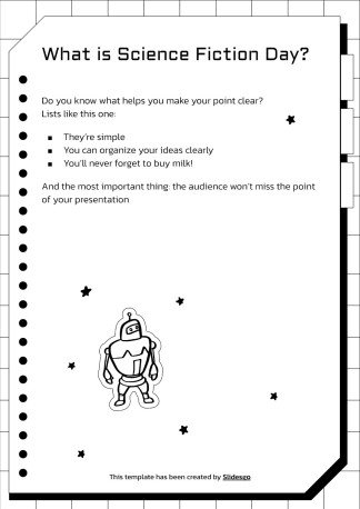Elementary Activities to Celebrate US' Science Fiction Day presentation template 