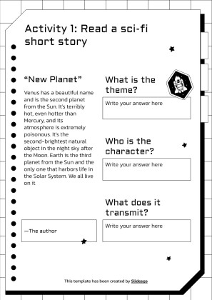 Elementary Activities to Celebrate US' Science Fiction Day presentation template 