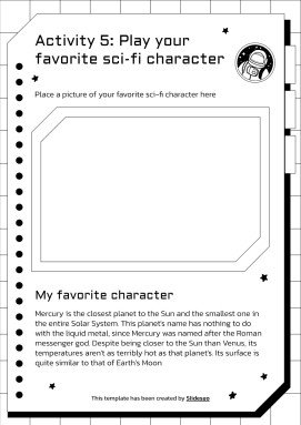 Elementary Activities to Celebrate US' Science Fiction Day presentation template 