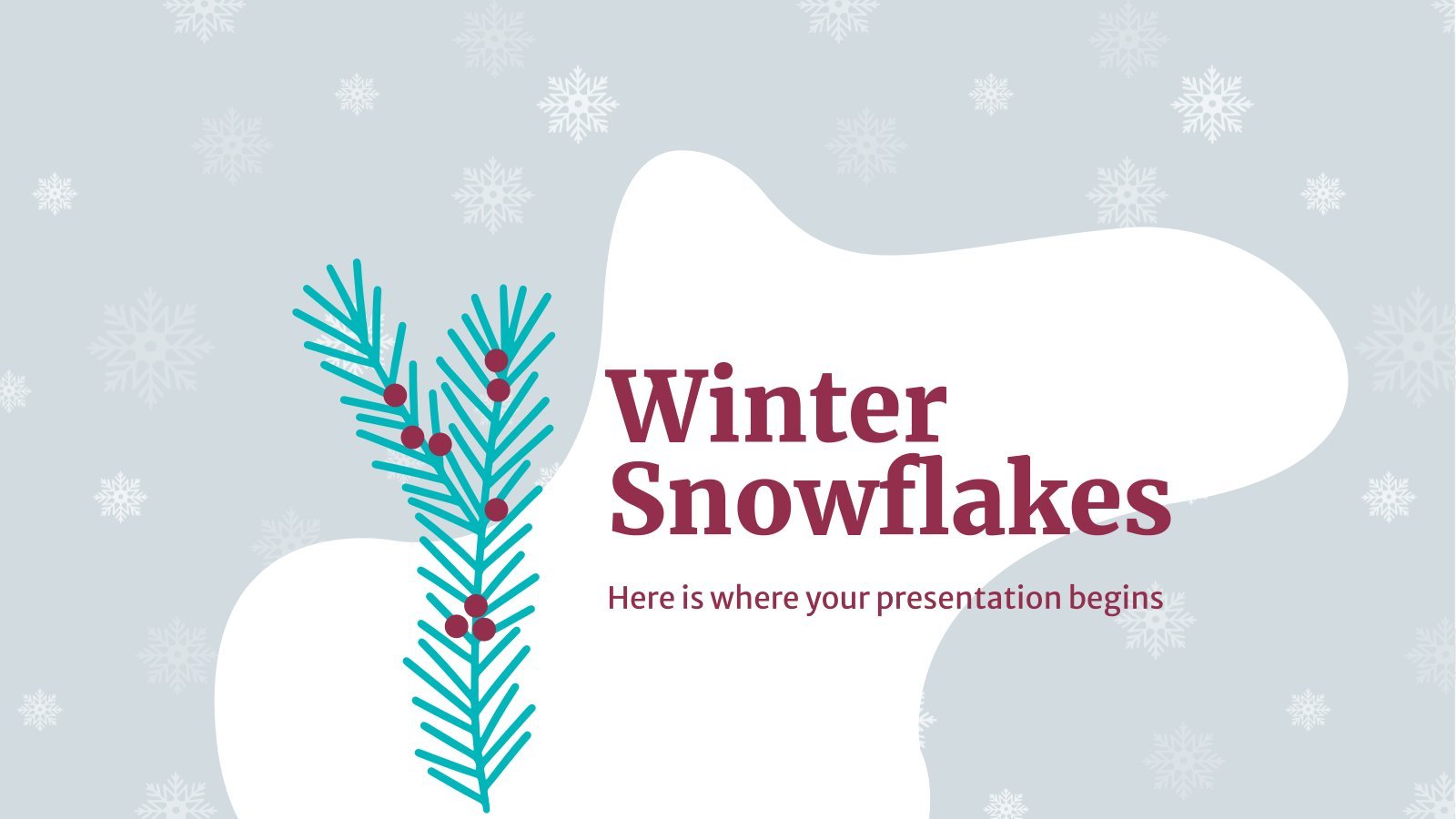 Winter Snowflakes presentation template 