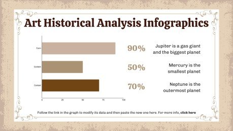 Modelo de apresentação Infográficos para aula de análise da história da arte para o ensino médio