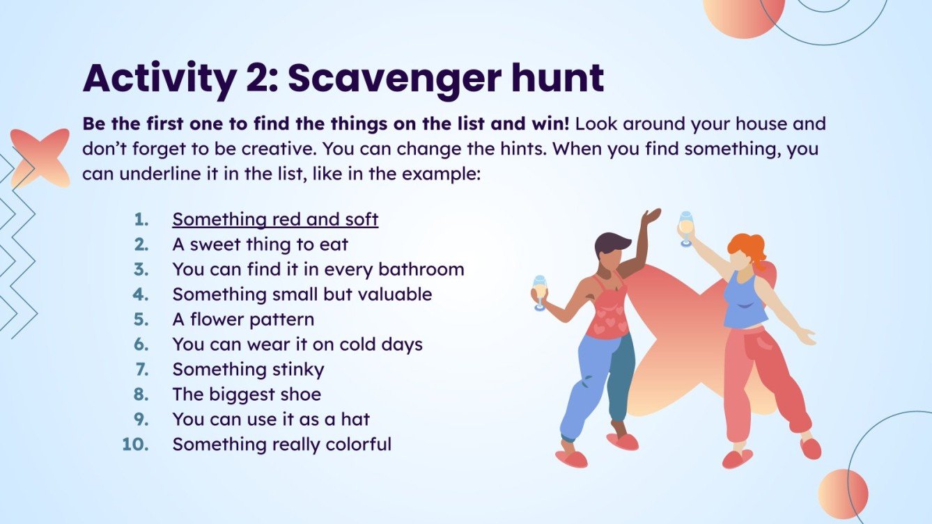 Sleepover Activities for Middle Schoolers Google Slides