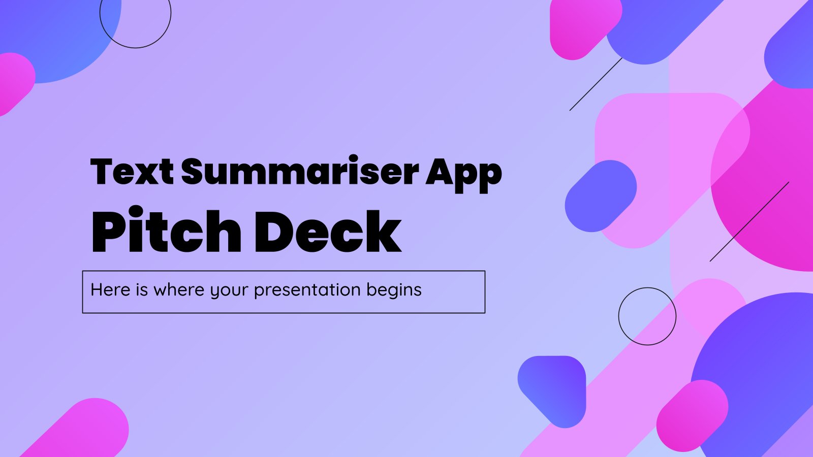 Plantilla de presentación Pitch deck de app resumidora de textos