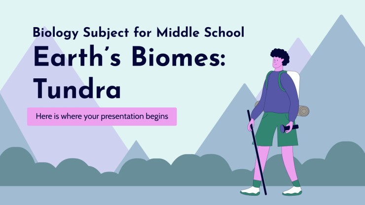 Modelo de apresentação Biologia para o ensino fundamental II - Biomas da Terra: tundra