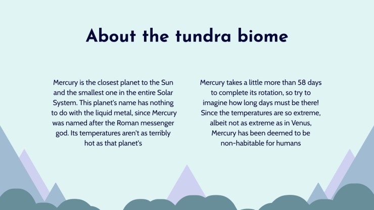 Biology Subject for Middle School - Earth’s Biomes: Tundra presentation template 