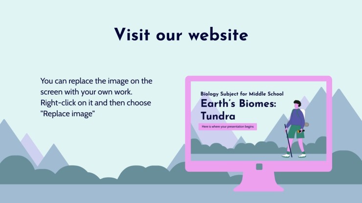 Biology Subject for Middle School - Earth’s Biomes: Tundra presentation template 