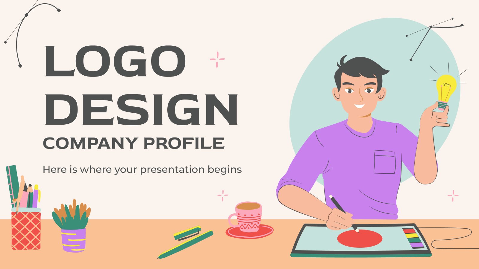 Modelo de apresentação Perfil de empresa de design de logotipos