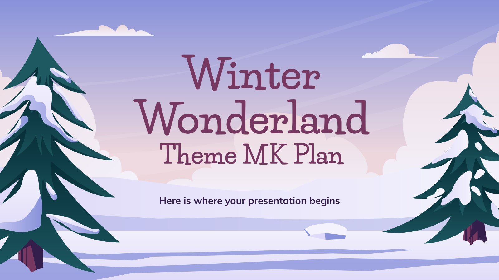 Winter-Wunderland-Thema MK-Plan Präsentationsvorlage