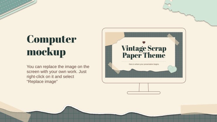 Vintage Scrap Paper Theme presentation template 