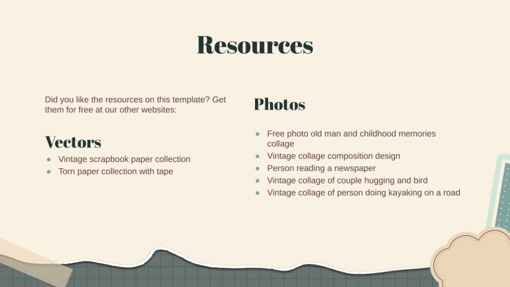 Vintage Scrap Paper Theme presentation template 