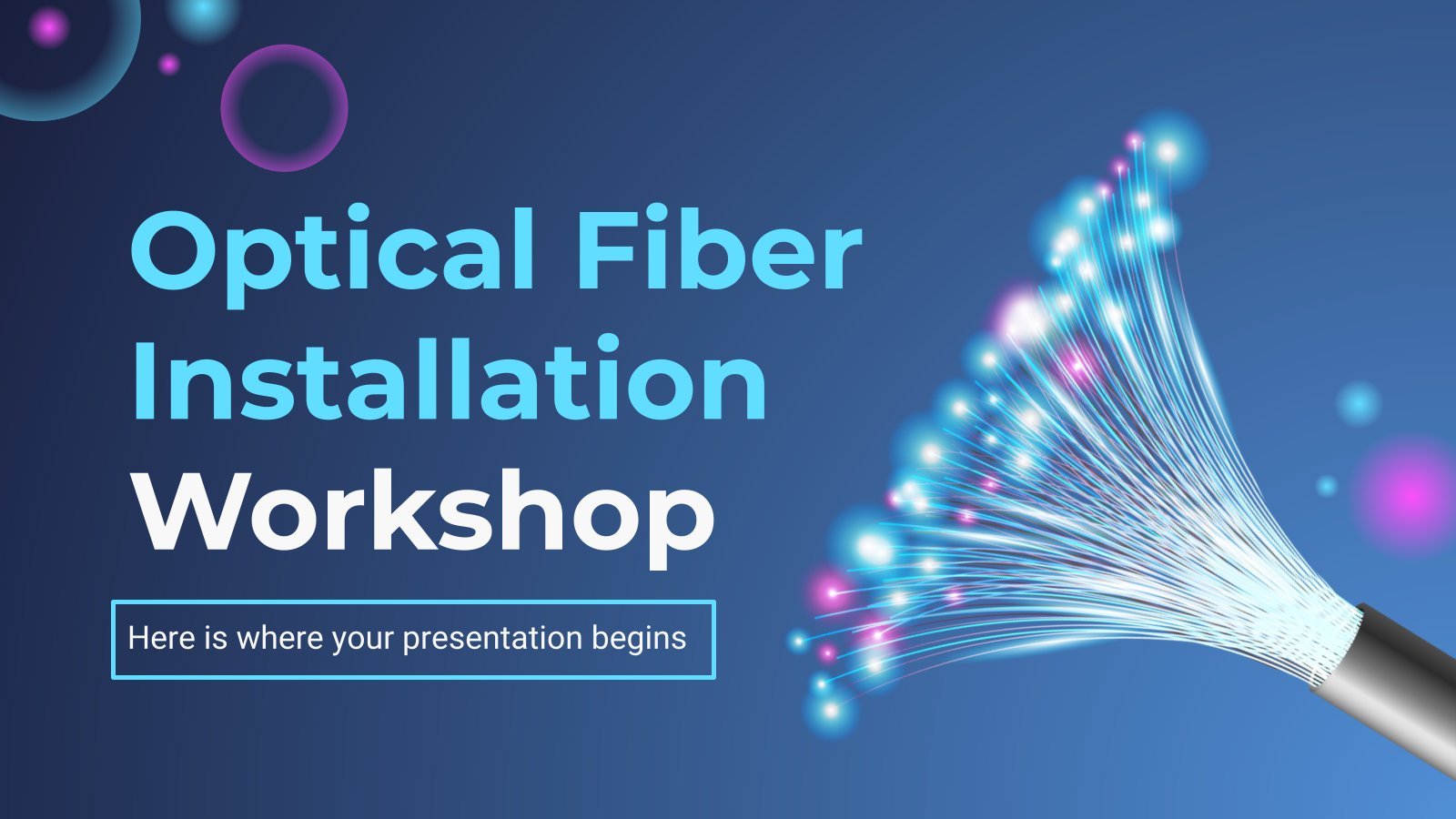 Modelo de apresentação Oficina de instalação de fibra óptica