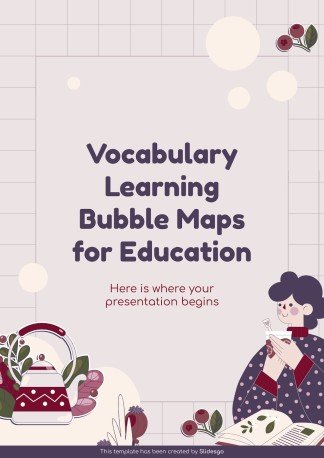 Vocabulary Learning Bubble Maps for Education presentation template 