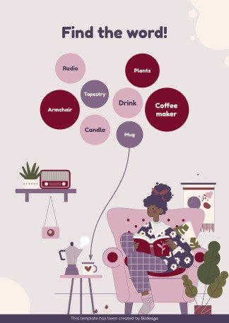 Vocabulary Learning Bubble Maps for Education presentation template 