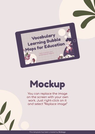Vocabulary Learning Bubble Maps for Education presentation template 