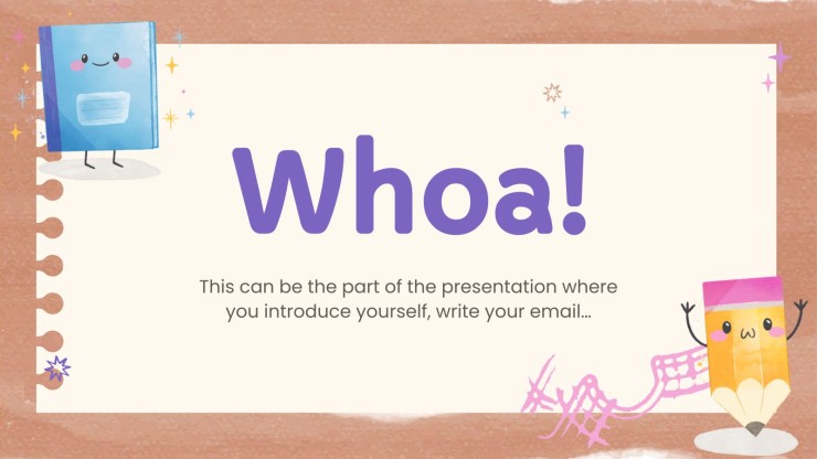 Cute Stationery Characters Lesson for Middle School presentation template 