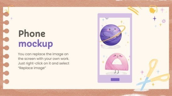 Cute Stationery Characters Lesson for Middle School presentation template 