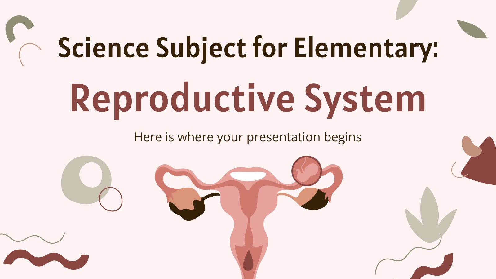 Science Subject for Elementary: Reproductive System presentation template 