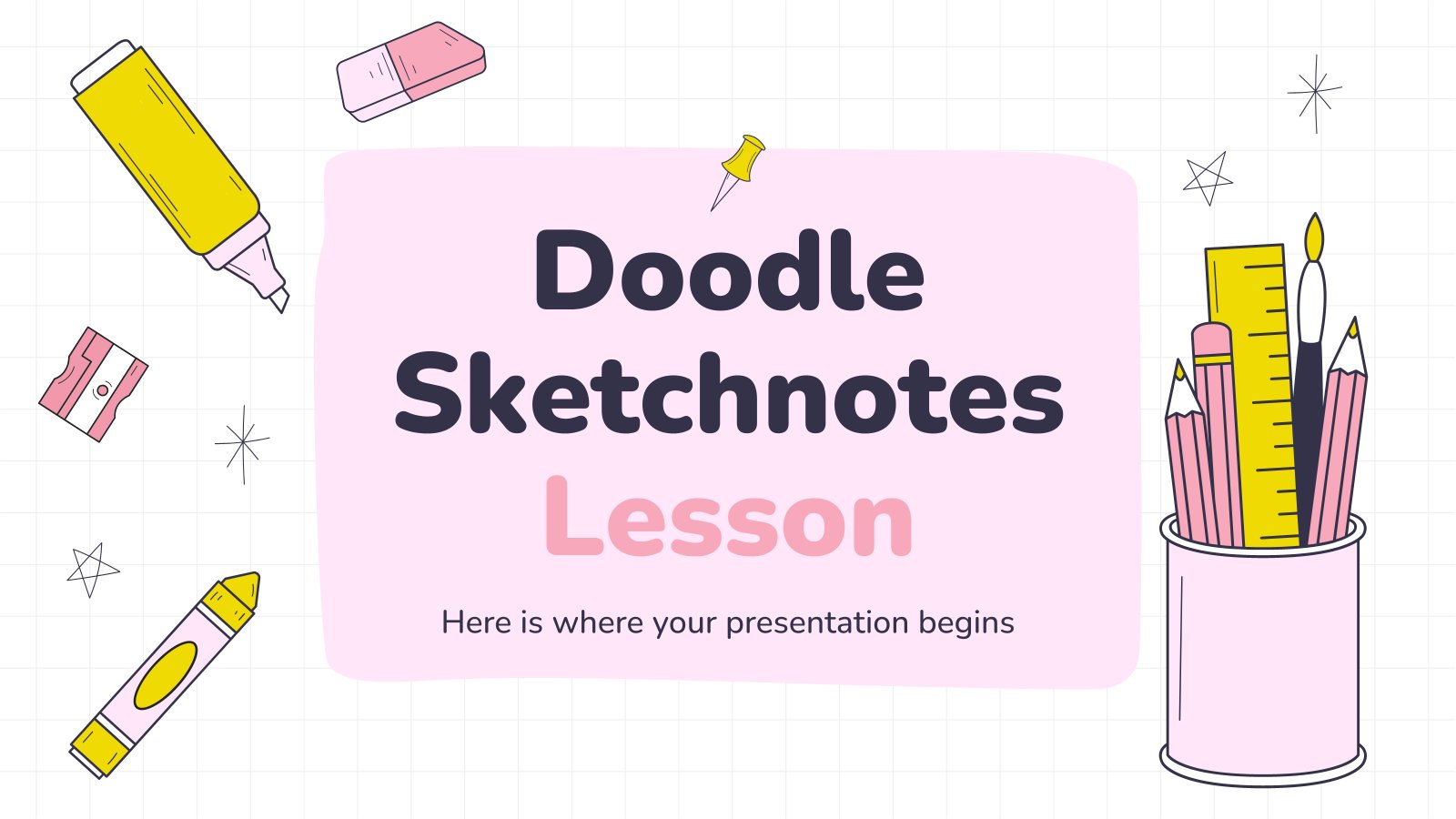 Doodle Sketchnotes-Lektion Präsentationsvorlage