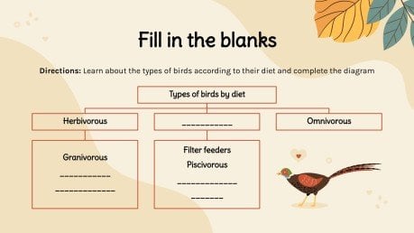 Biology Subject for Elementary School: Types of Birds by Diet presentation template 