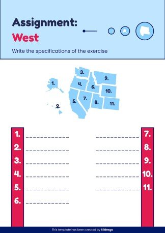 US Regions Printable Learning presentation template 