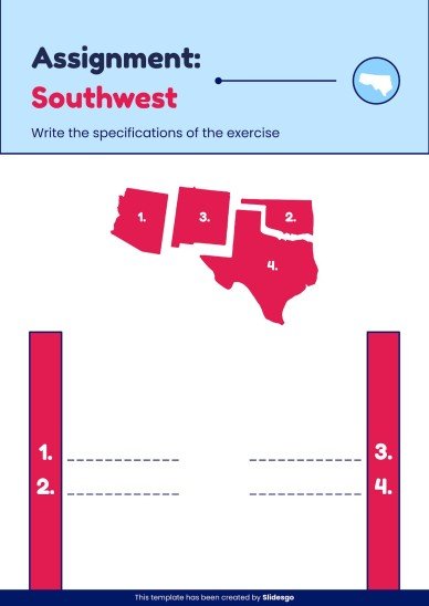 US Regions Printable Learning presentation template 