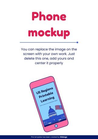 US Regions Printable Learning presentation template 