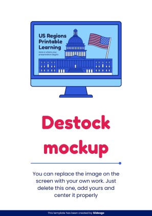 US Regions Printable Learning presentation template 