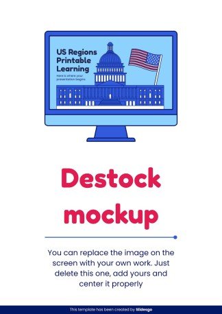 US Regions Printable Learning presentation template 