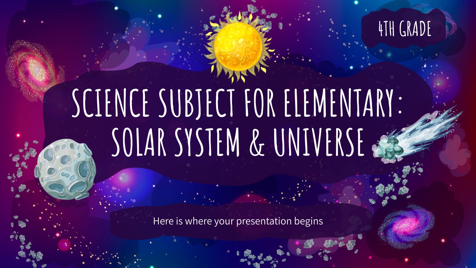 Science Subject for Elementary - 4th Grade: Solar System & Universe presentation template 