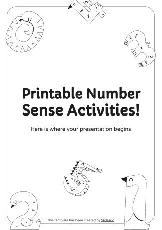 인쇄 가능한 숫자 감지 활동! 프레젠테이션 템플릿